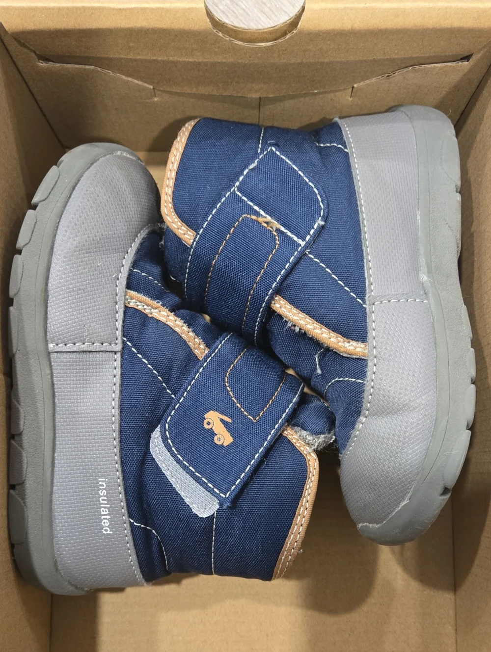 See Kai Run Blake Navy and Tan Kids' Boots